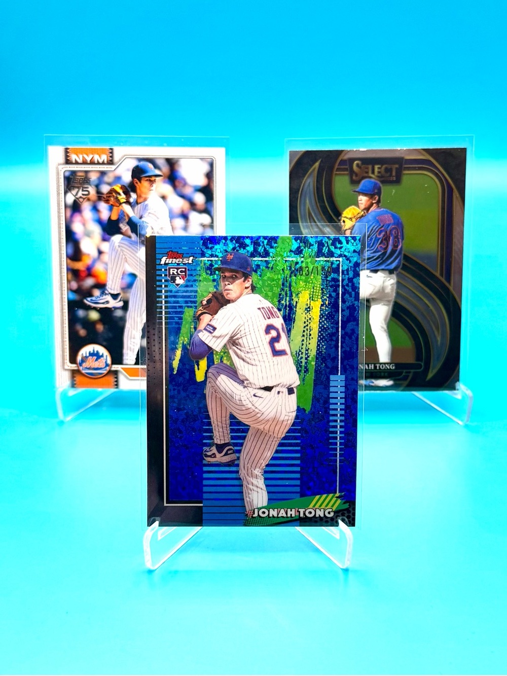 🔥Jonah Tong Rookie Lot! Blue Diamond Refractor Rookie + Select & Topps Inserts!